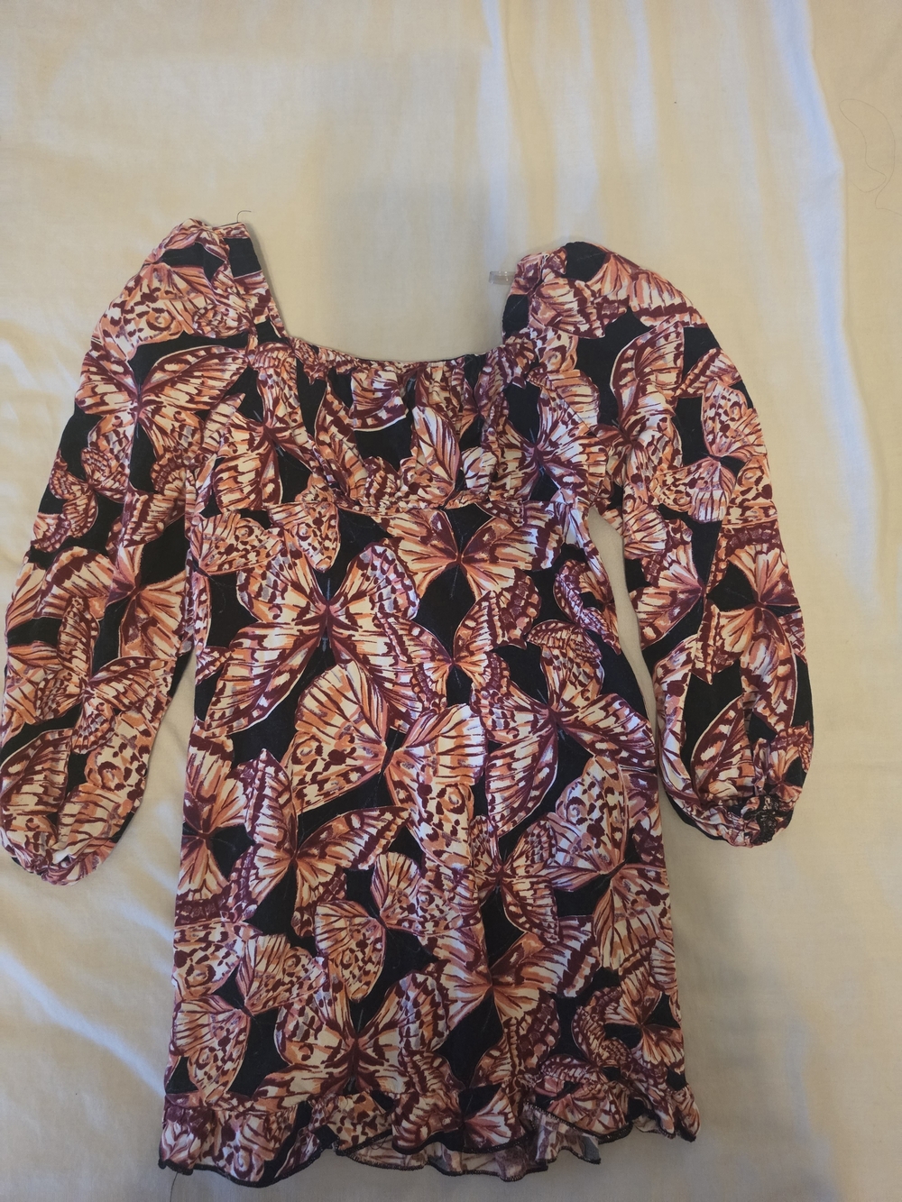 Art class Butterfly-Print Long Sleeve Dress